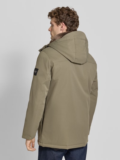 Tom Tailor Regular Fit Parka mit Webpelz-Kapuzenfutter Oliv 5
