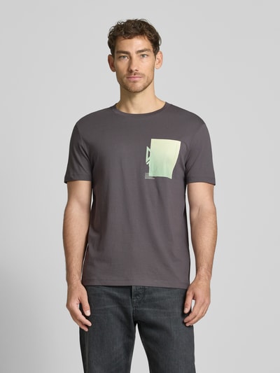 Tom Tailor Denim Regular Fit T-Shirt aus reiner Baumwolle Anthrazit 4