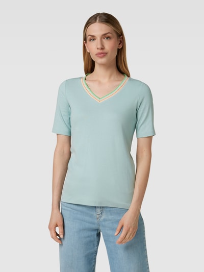 Tom Tailor T-Shirt mit kontrastivem V-Ausschnitt Mint 4