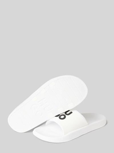 HUGO Slippers met labelprint, model 'Nil' Wit - 4