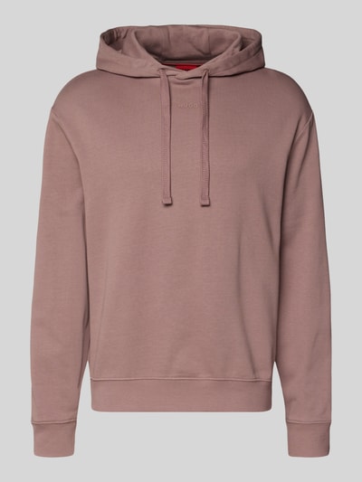 Produktfoto, Regular Fit Hoodie aus reiner Baumwolle Modell 'DAPO' von HUGO, Optik: Unifarben, Label-Schriftzug, Sweatstruktur, Kapuze mit Tunnelzug, gerippte Abschlüsse.