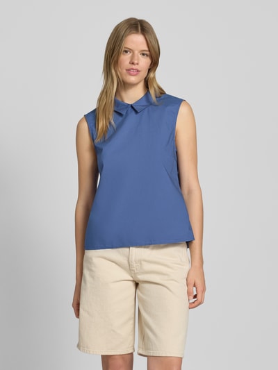 Marc O'Polo Denim Regular Fit Blusentop mit Hemdblusenkragen Rauchblau 4