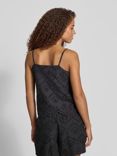 Pieces Top bluzkowy o kroju relaxed fit z czystej bawełny model ‘VILDE’ Czarny 5