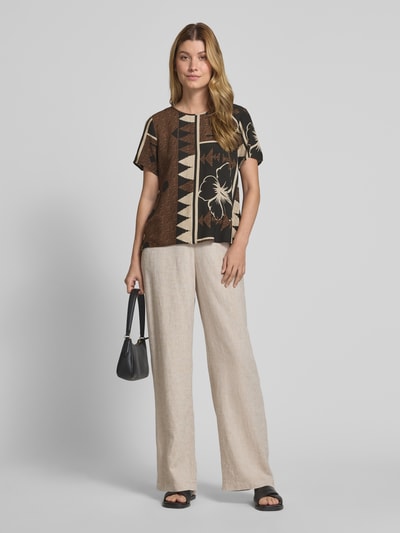 Soyaconcept Blouseshirt met ronde hals, model 'ROSALIE' Middenbruin - 1