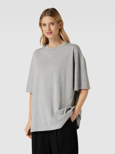 Karo Kauer Oversized T-Shirt mit Rundhalsausschnitt Hellgrau Melange 4