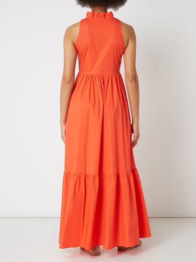 TWINSET Długa sukienka z dołem obszytym falbaną Pomarańczowy 4