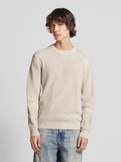 G-Star Raw Strickpullover mit Label-Stitching Offwhite 4