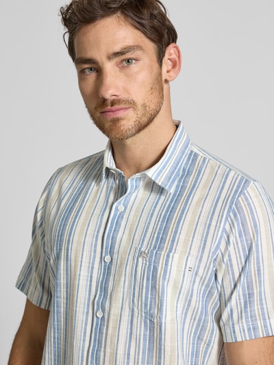 Lerros Slim fit vrijetijdsoverhemd met kentkraag Petrol - 3