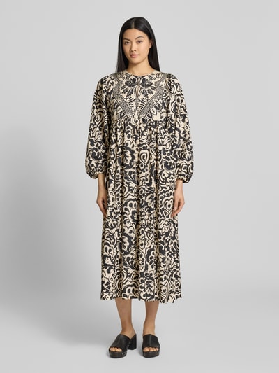 Weekend Max Mara Midi-jurk met ballonmouwen, model 'ANZIO' Zwart - 4