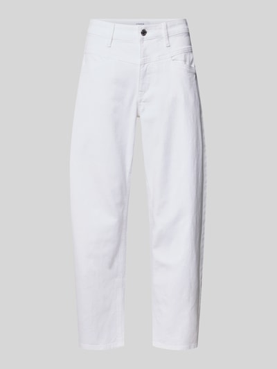 Produktfoto, Barrel Fit Jeans mit Eingrifftaschen von comma, mieszanka bawełny z dodatkiem streczu, krój barrel fit, zapięcie na guzik i zamek błyskawiczny, wpuszczane kieszenie, szerokość w rozmiarze 36: 38 cm, długość wewnętrzna nogawki w rozmiarze 36: 70 cm, kolor biały, gładka faktura