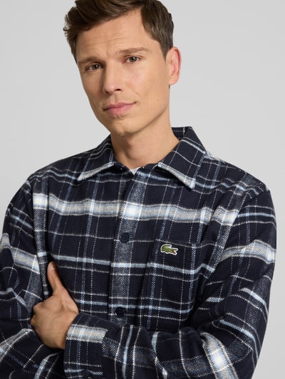 Lacoste Kurtka koszulowa o kroju oversized z czystej bawełny model ‘6CG’ Ciemnoniebieski 3