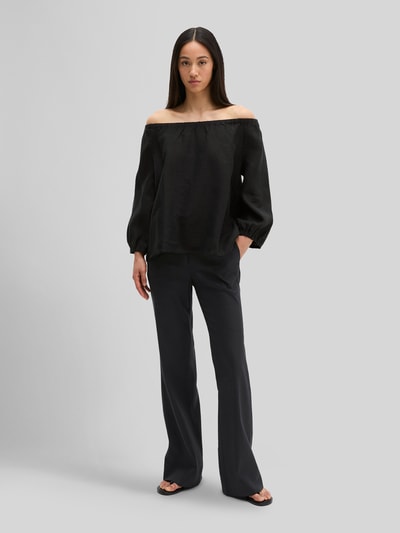 Marc O'Polo Regular Fit Bluse aus reinem Leinen mit Carmen-Ausschnitt Black 1