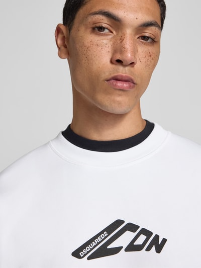 Dsquared2 Sweatshirt mit gerippten Abschlüssen Weiss 3