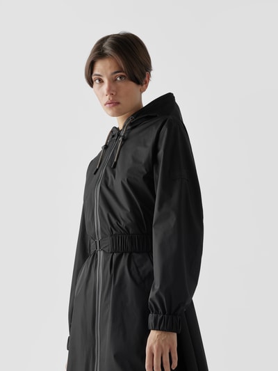 Yves Salomon Mantel mit Label-Patch Schwarz 3