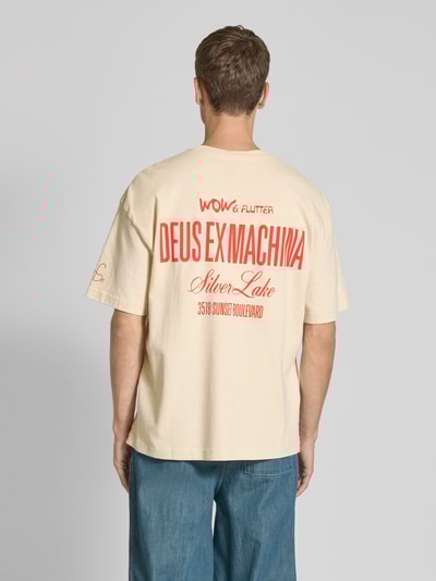 DEUS EX MACHINA T-shirt z nadrukiem z logo Złamany biały 5