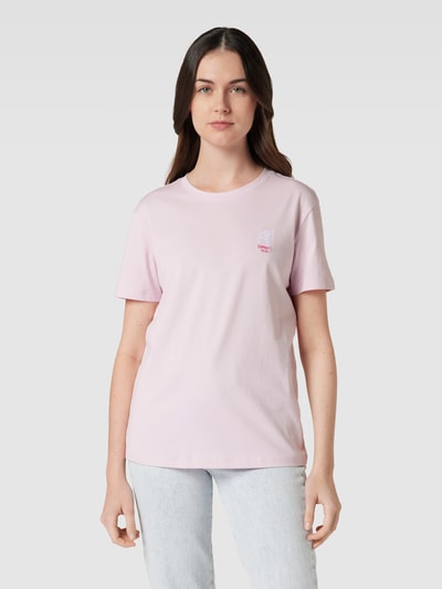 Jake*s Casual T-shirt met motiefstitching Lavendel - 4