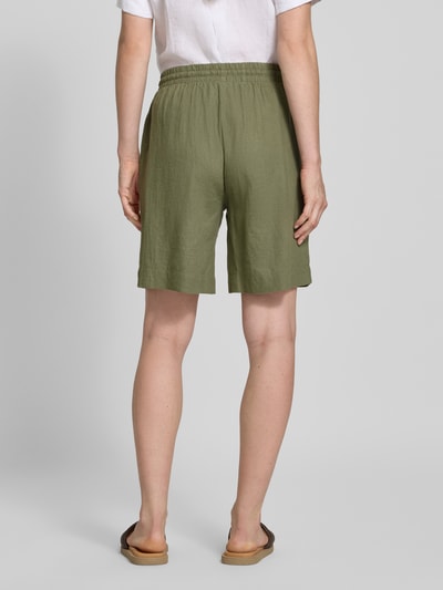 FREE/QUENT Bermudy lniane o kroju relaxed fit z tunelem model ‘Lava’ Khaki 5