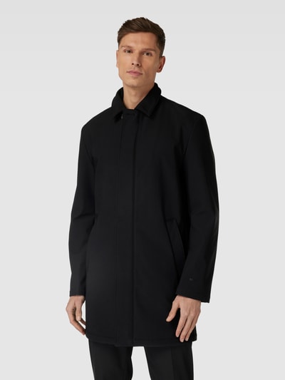 HUGO Lange jas met blinde ritssluiting, model 'Marec' Zwart - 4