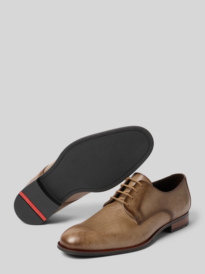 Produktfoto, Derby aus Leder Modell 'CORE PLUS' von Lloyd in Braun mit abgerundeter Spitze, glatter Sohle und Schnürung, Echtleder, Absatzhöhe 3 cm, Schafthöhe 7 cm, Schaftweite 6 cm, für Herren.