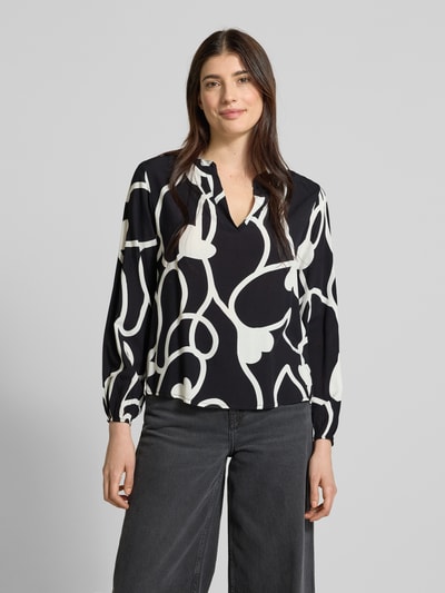 ZABAIONE Regular fit blouse met tuniekkraag, model 'Jo44a' Zwart - 4