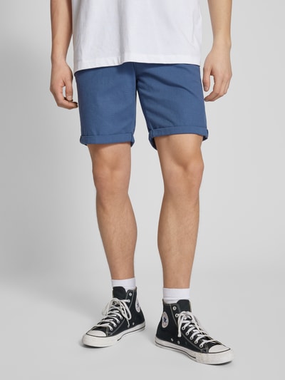 Jack & Jones Regular Fit Bermudas mit Strukturmuster Modell 'FURY' Blau 4