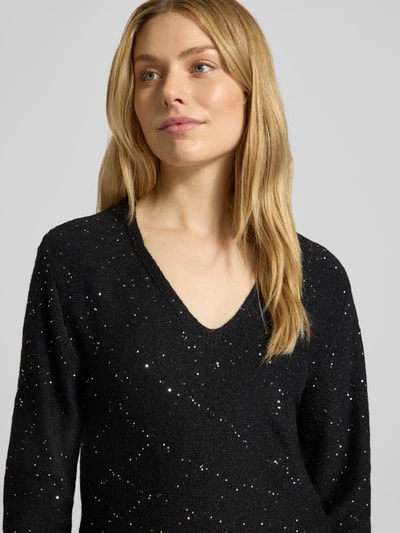 ICHI Strickpullover mit Pailletten Modell 'DAMIAN' Black 3