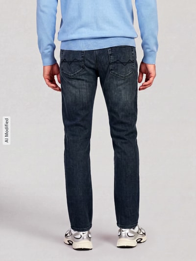 MAC Straight Fit Jeans aus Baumwoll-Mix Modell 'ARNE' Dunkelblau 5