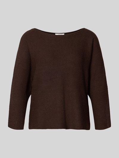 Produktfoto, gebreide pullover met 3/4-mouw Model 'MINJA' van b.young, mix van viscose en katoen, los model, ronde hals, dames