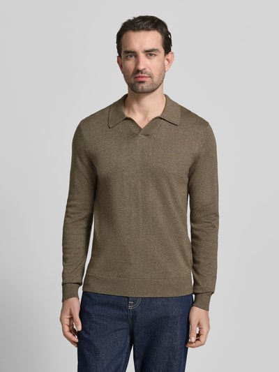 Casual Friday Regular Fit Longsleeve aus Lyocell-Mix Modell 'Bells' Schoko Melange 4