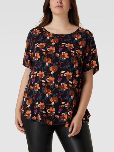 ONLY CARMAKOMA PLUS SIZE blouseshirt met bloemenmotief Zwart - 4