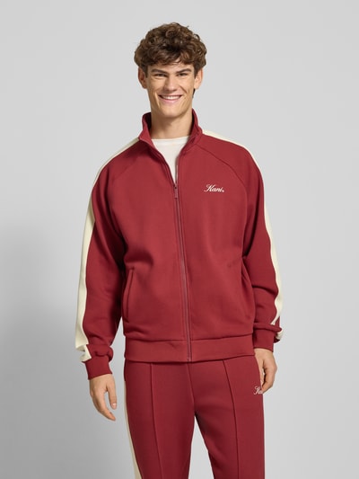 KARL KANI Sweatjack met opstaande kraag en steekzakken Donkerrood - 4