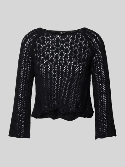 Only Cropped Strickpullover mit Baumwoll-Anteil Modell 'NOLA' Black 2