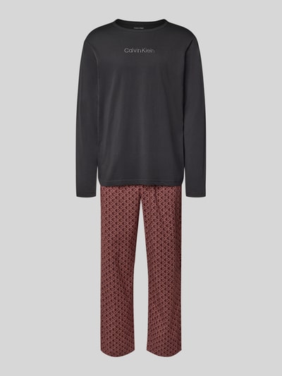 Calvin Klein Underwear Relaxed Fit Pyjama-Set mit Logo-Stitching Bordeaux 1