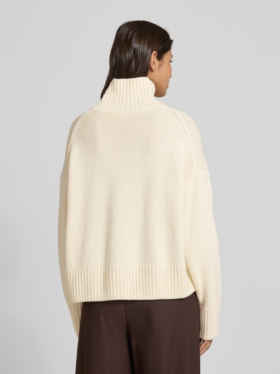 Lanius Oversized gebreide pullover van een mix van scheerwol en katoen Ecru - 5
