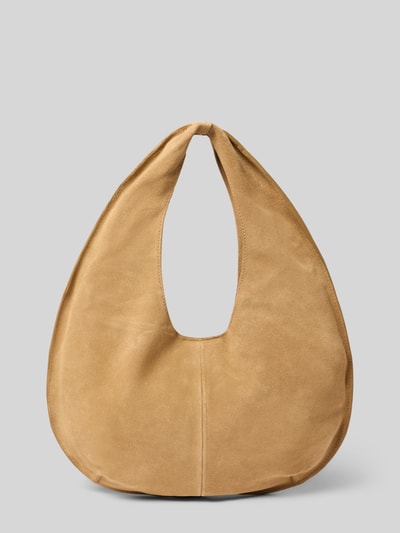 MANGO Hobo Bag aus echtem Leder Modell 'Sack Bag' Mittelbraun 3