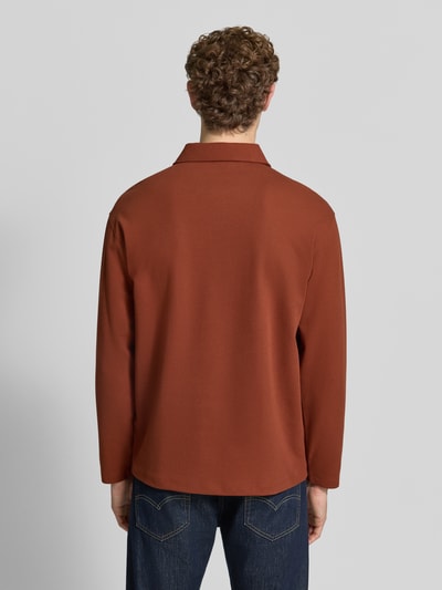 Selected Homme Koszulka polo o kroju relaxed fit z mieszanka bawełny model 'AIDEN' Rdzawoczerwony 5