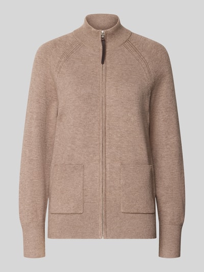 Christian Berg Woman Strickjacke aus Viskose-Mix mit Reißverschluss Mittelbraun Mel 1