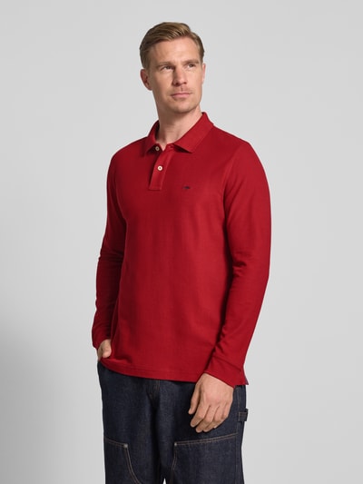 Fynch-Hatton Regular fit poloshirt met logostitching Donkerrood - 4