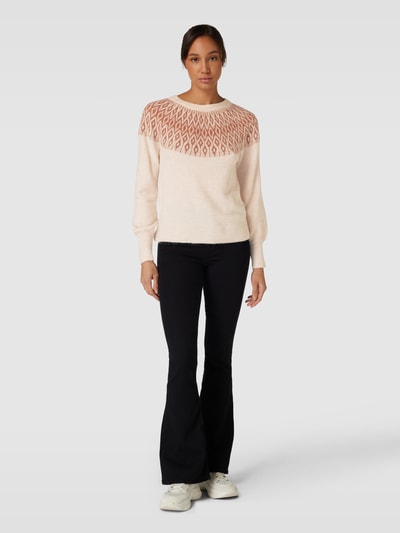 ONLY Strickpullover mit Rundhalsausschnitt Modell 'ALINA' Offwhite 1