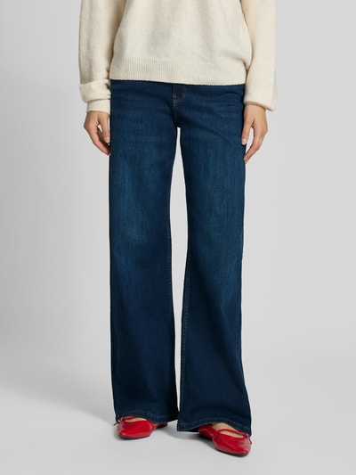 REVIEW Wide leg jeans met middelhoge band Donkerblauw - 4