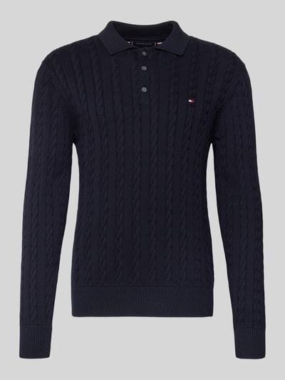 Tommy Hilfiger Regular Fit Strickpullover aus reiner Baumwolle Marine 2