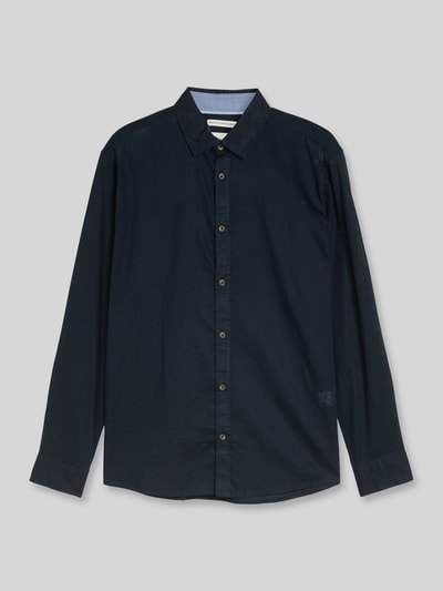 Tom Tailor Regular Fit Freizeithemd aus Leinen-Baumwolle-Mix Marine 2