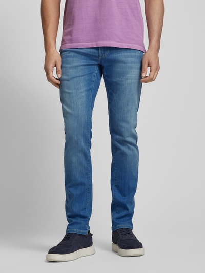 CARS JEANS Slim fit jeans in used-look, model 'BATES' Blauw - 4