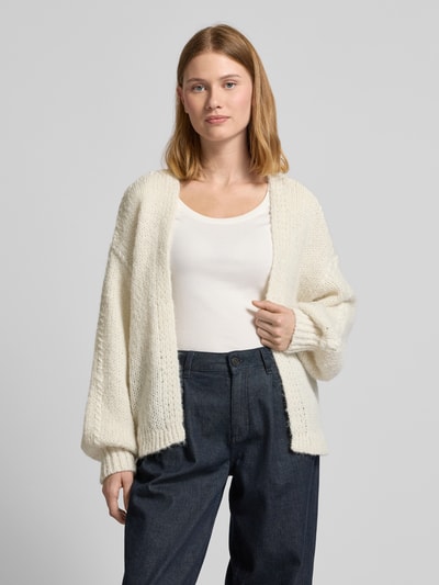 Vero Moda Loose Fit Cardigan mit Kontrastnähten Modell 'FENG' Ecru 4