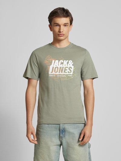 Jack & Jones T-Shirt mit Label-Print Hellgruen 4