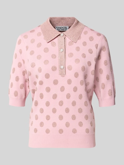 Produktfoto, Relaxed Fit Pullover aus Viskose-Mix Modell 'KRAB' von Essentiel Antwerp in Rosa mit Glitzer-Punkten, Damen Pullover