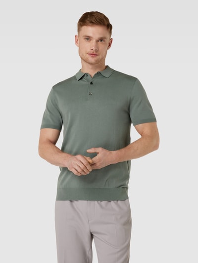 Profuomo Strickshirt mit Polokragen Gruen 4