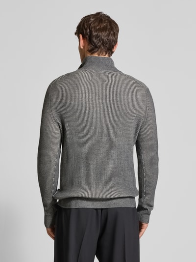 Marc O'Polo Regular fit schipperstrui in ribgebreide structuur Middengrijs - 5