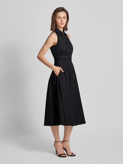 Max Mara Studio Midi-jurk met platte kraag, model 'ADEPTO' Zwart - 1