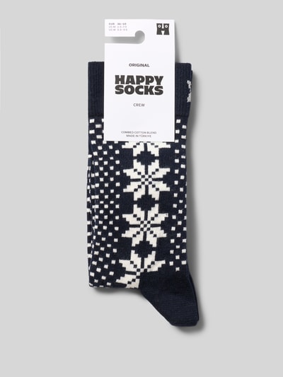 Happy Socks Socken Fair Isle Stars navy Dunkelblau 3